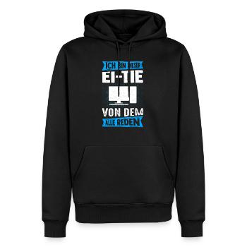 IT Computer PC Beruf Abreit Computer Fan Spruch IT - Männer Premium Bio Hoodie - Schwarz - Vorne - Nico (187cm)