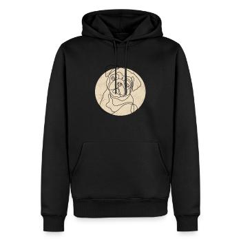 MOPS IM RETRO-STIL - Männer Premium Bio Hoodie - Schwarz - Vorne - Nico (187cm)