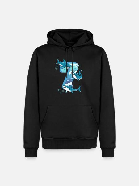 Requin du 7e anniversaire - Sweat à capuche Premium bio Homme - noir