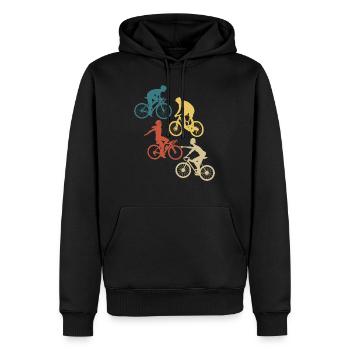 Vintage Retro Bike - Men’s Premium Organic Hoodie - black - Front - Nico (187cm)