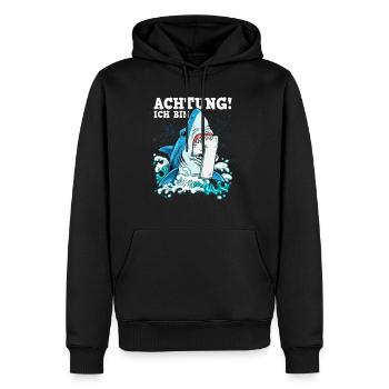 Requin du 7e anniversaire - Sweat à capuche Premium bio Homme - noir - Devant - Nico (187cm)