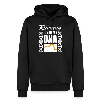 Marathon Courir Jogging - Sweat à capuche Premium bio Homme - noir - Devant - Nico (187cm)