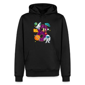 8 Birthday Space Space Astronaut 8 Years - Men’s Premium Organic Hoodie - black - Front - Nico (187cm)
