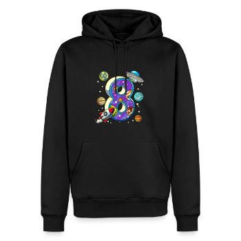 8 Birthday Space Space Astronaut 8 Years - Men’s Premium Organic Hoodie - black - Front - Nico (187cm)