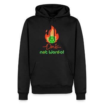 Pickleball dink - Sweat à capuche Premium bio Homme - noir - Devant - Nico (187cm)