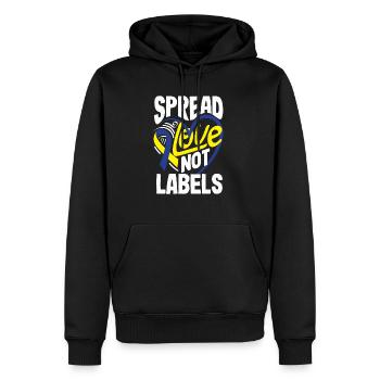 Love Doesn't Count Chromosomes Down Syndrome - Männer Premium Bio Hoodie - Schwarz - Vorne - Nico (187cm)
