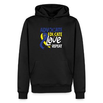Love Doesn't Count Chromosomes Down Syndrome - Männer Premium Bio Hoodie - Schwarz - Vorne - Nico (187cm)