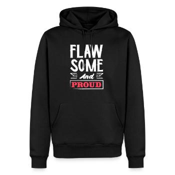 Embrace Your Quirks - Authenticity Is Gorgeous - Männer Premium Bio Hoodie - Schwarz - Vorne - Nico (187cm)
