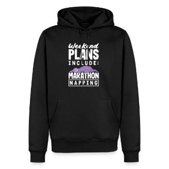 Marathon Napping Sloth Weekend Humor - Männer Premium Bio Hoodie - Schwarz - Vorne - Nico (187cm)