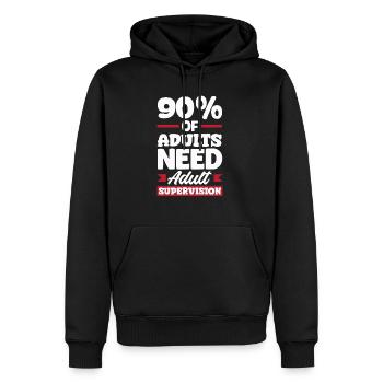 Adulte supervisé Humour Adulte léger - Sweat à capuche Premium bio Homme - noir - Devant - Nico (187cm)