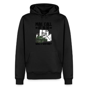 Embrace the Mission Military Time Adventure Call - Männer Premium Bio Hoodie - Schwarz - Vorne - Nico (187cm)