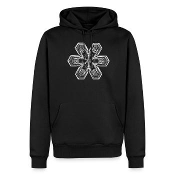 snowflake 1 white - Männer Premium Bio Hoodie - Schwarz - Vorne - Nico (187cm)