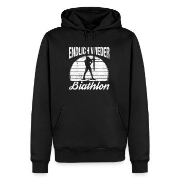 Endlich Wieder Biathlon Biathlet Skifahrer Berglie - Männer Premium Bio Hoodie - Schwarz - Vorne - Nico (187cm)