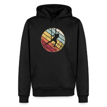 Biathlon Vintage Sports Fan Neige Biathlète Hiver S - Sweat à capuche Premium bio Homme - noir - Devant - Nico (187cm)