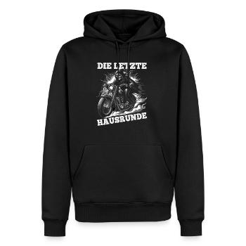 Skeleton Biker La dernière maison lap Fan de moto - Sweat à capuche Premium bio Homme - noir - Devant - Nico (187cm)