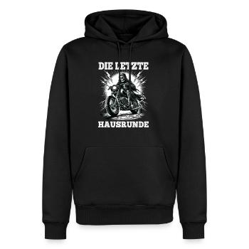 Skeleton Biker La dernière maison lap Fan de moto - Sweat à capuche Premium bio Homme - noir - Devant - Nico (187cm)