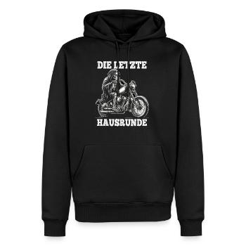 Skeleton Biker La dernière maison lap Fan de moto - Sweat à capuche Premium bio Homme - noir - Devant - Nico (187cm)