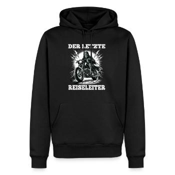 Skeleton Biker Le dernier guide touristique Fan de moto - Sweat à capuche Premium bio Homme - noir - Devant - Nico (187cm)