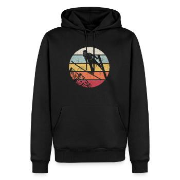 Saut à ski Rétro Ski volant Vacances Sport Ski S - Sweat à capuche Premium bio Homme - noir - Devant - Nico (187cm)