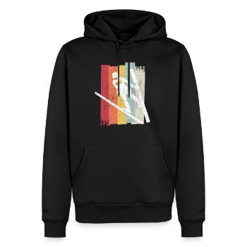 Saut à ski Vol à ski rétro Sports d’hiver Saut à ski - Sweat à capuche Premium bio Homme - noir - Devant - Nico (187cm)