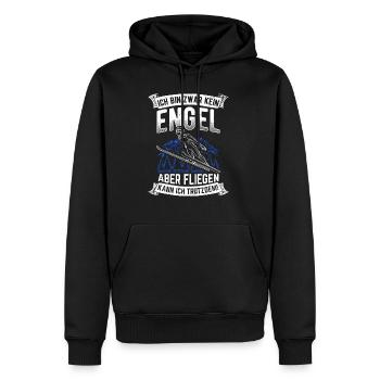 Saut à ski Vol à ski Vacances à ski Sports d’hiver Ski S - Sweat à capuche Premium bio Homme - noir - Devant - Nico (187cm)