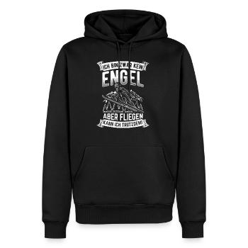Saut à ski Vol à ski Vacances de ski Sports d’hiver Skisp - Sweat à capuche Premium bio Homme - noir - Devant - Nico (187cm)
