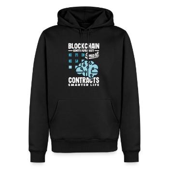 Crypto-monnaie IA et crypto enthousiaste Blockchain - Sweat à capuche Premium bio Homme - noir - Devant - Nico (187cm)