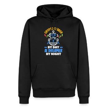 Cryptocurrency AI & Crypto Enthusiast Blockchain - Men’s Premium Organic Hoodie - black - Front - Nico (187cm)