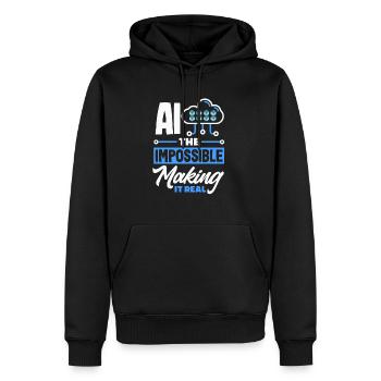Cryptocurrency AI & Crypto Enthusiast Blockchain - Men’s Premium Organic Hoodie - black - Front - Nico (187cm)