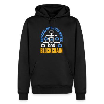Cryptocurrency AI & Crypto Enthusiast Blockchain - Men’s Premium Organic Hoodie - black - Front - Nico (187cm)