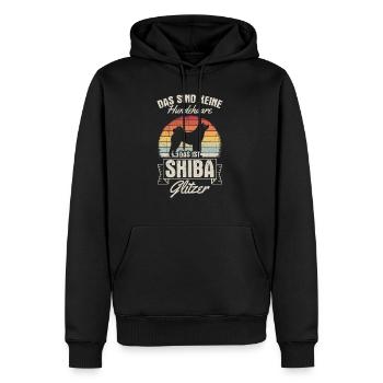 Ce ne sont pas des poils de chien, c’est Shiba Glitter G - Sweat à capuche Premium bio Homme - noir - Devant - Nico (187cm)