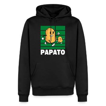 Vatertag Papa Kartoffel Lustiges Geschenk - Männer Premium Bio Hoodie - Schwarz - Vorne - Nico (187cm)