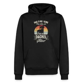 Teckel marche chien propriétaire chien cadeau Hun - Sweat à capuche Premium bio Homme - noir - Devant - Nico (187cm)