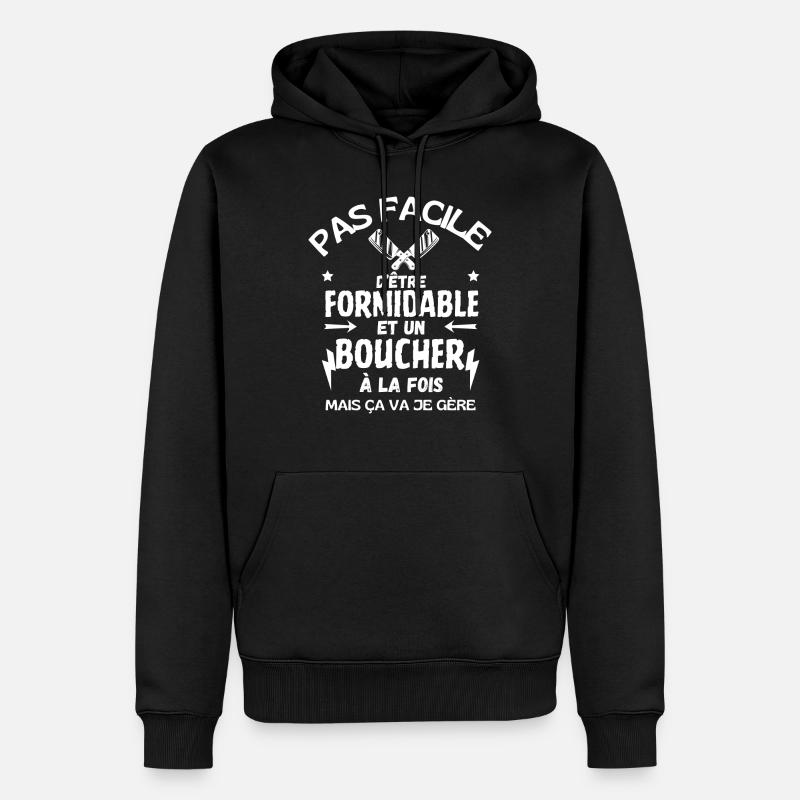 BOUCHER FORMIDABLE - Sweat à capuche Premium bio Homme - noir