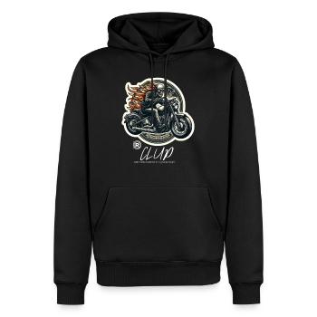 Club de motards - Sweat à capuche Premium bio Homme - noir - Devant - Nico (187cm)