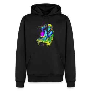 DJ Monkey Musique Party Fun Lunettes De Soleil Fun Dancing C - Sweat à capuche Premium bio Homme - noir - Devant - Nico (187cm)
