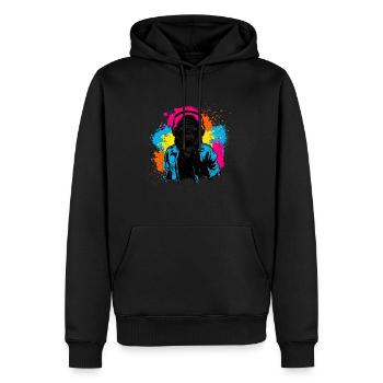 DJ Monkey Musique Party Fun Lunettes De Soleil Fun Dancing C - Sweat à capuche Premium bio Homme - noir - Devant - Nico (187cm)