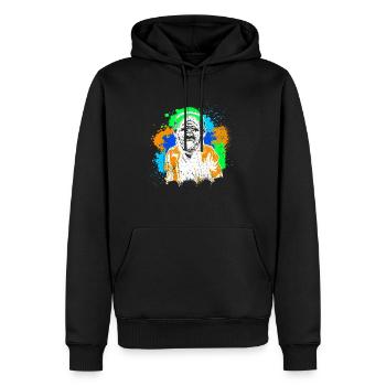 DJ Monkey Music Party Fun Lunettes de soleil Dance Party M - Sweat à capuche Premium bio Homme - noir - Devant - Nico (187cm)