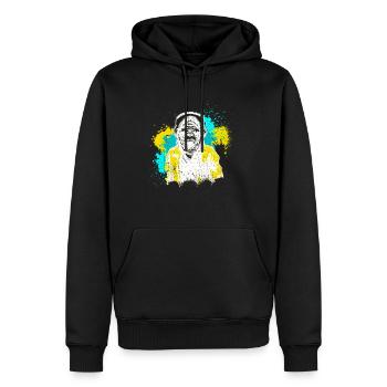 DJ Monkey Music Party Fun Lunettes de soleil Dance Party M - Sweat à capuche Premium bio Homme - noir - Devant - Nico (187cm)