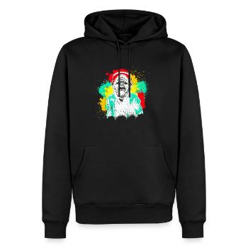DJ Monkey Music Party Fun Lunettes de soleil Dance Party M - Sweat à capuche Premium bio Homme - noir - Devant - Nico (187cm)