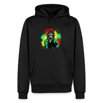 DJ Monkey Music Party Fun Lunettes De Soleil Monkey Headph - Sweat à capuche Premium bio Homme - noir - Devant - Nico (187cm)