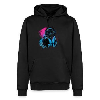DJ Monkey Musique Party Fun Lunettes De Soleil Fun Dancing C - Sweat à capuche Premium bio Homme - noir - Devant - Nico (187cm)