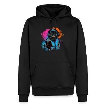 DJ Monkey Musique Party Fun Lunettes De Soleil Fun Dancing C - Sweat à capuche Premium bio Homme - noir - Devant - Nico (187cm)