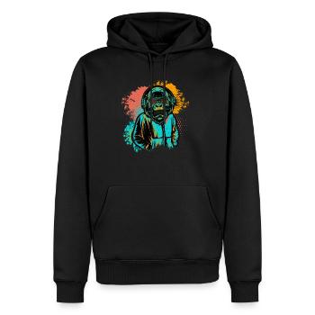 DJ Monkey Music Party Fun Sunglasses Monkey Headph - Männer Premium Bio Hoodie - Schwarz - Vorne - Nico (187cm)