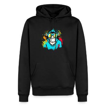 DJ Monkey Musique Party Fun Lunettes De Soleil Fun Dancing C - Sweat à capuche Premium bio Homme - noir - Devant - Nico (187cm)
