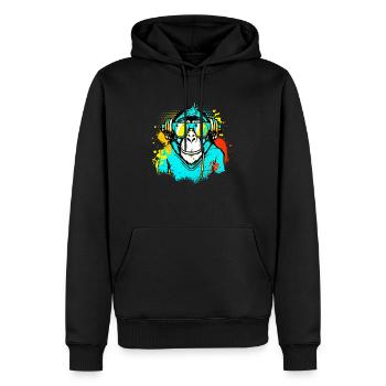 DJ Monkey Music Party Fun Sunglasses Monkey Headph - Männer Premium Bio Hoodie - Schwarz - Vorne - Nico (187cm)