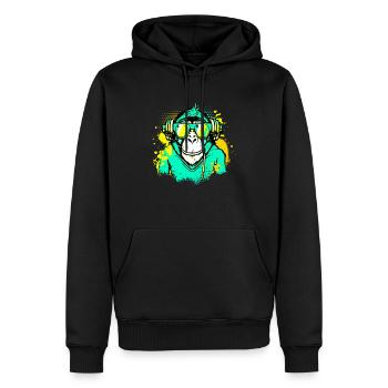 DJ Monkey Musique Party Fun Lunettes De Soleil Fun Dancing C - Sweat à capuche Premium bio Homme - noir - Devant - Nico (187cm)