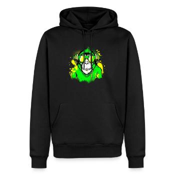 DJ Monkey Music Party Fun Sunglasses Dance Party M - Männer Premium Bio Hoodie - Schwarz - Vorne - Nico (187cm)