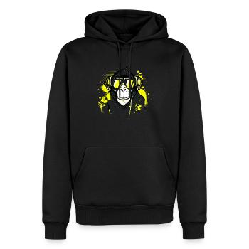 DJ Monkey Musique Party Fun Lunettes De Soleil Fun Dancing C - Sweat à capuche Premium bio Homme - noir - Devant - Nico (187cm)