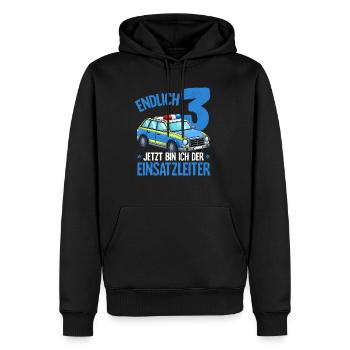 3ème anniversaire Police Police voiture 3 ans - Sweat à capuche Premium bio Homme - noir - Devant - Nico (187cm)